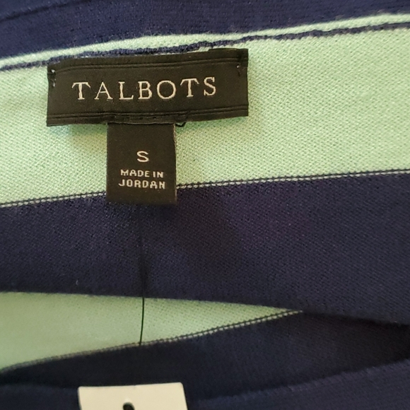 Talbots blue & green sweater w/ bell sleeves - Picture 8 of 10